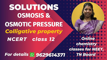 Osmosis & Osmotic Pressure | Solutions | Class 12 | NEET | NCERT #solutions #cbseclass12