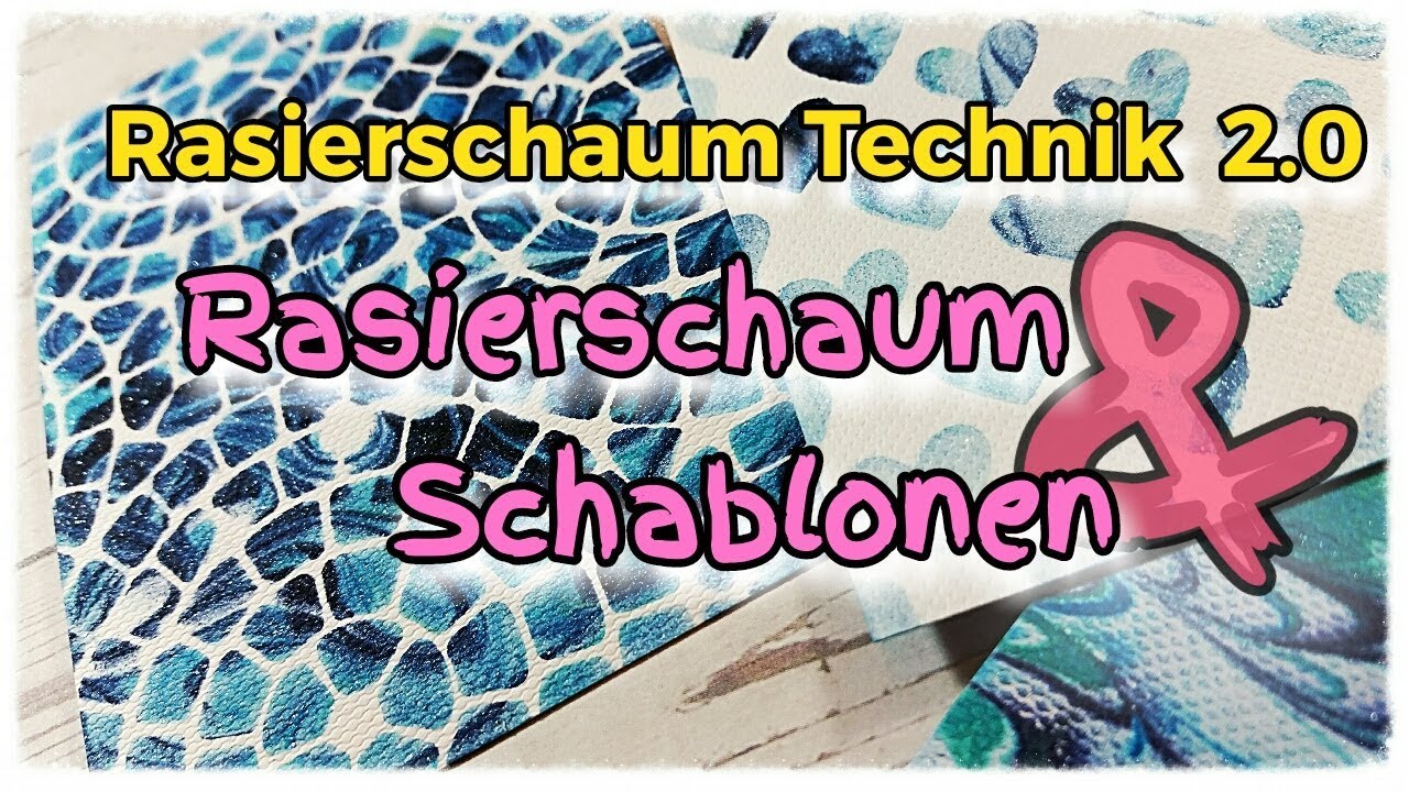 Rasierschaum Technik deutsch 2.0 mit  Schablonen | Papier marmorieren