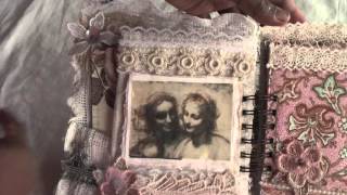 Scrapbooking Fabric  and lace mini album
