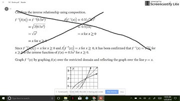 Section 10.1 - Inverses of Simple Quadratic and Cubic Functions (Part 1)