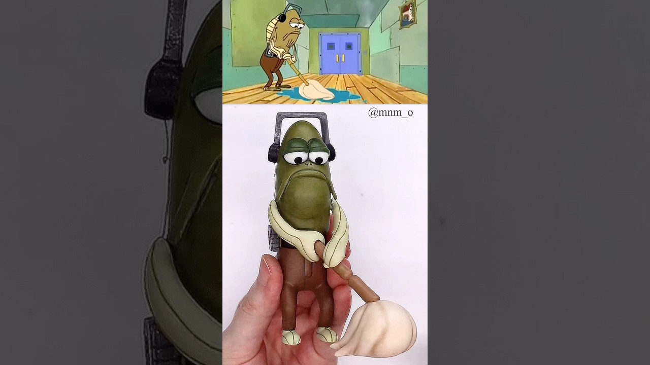 Making SpongeBob Fred the Mopping Guy meme with 3d pen! 🧹🧹스폰지밥 프레드 밈 만들기