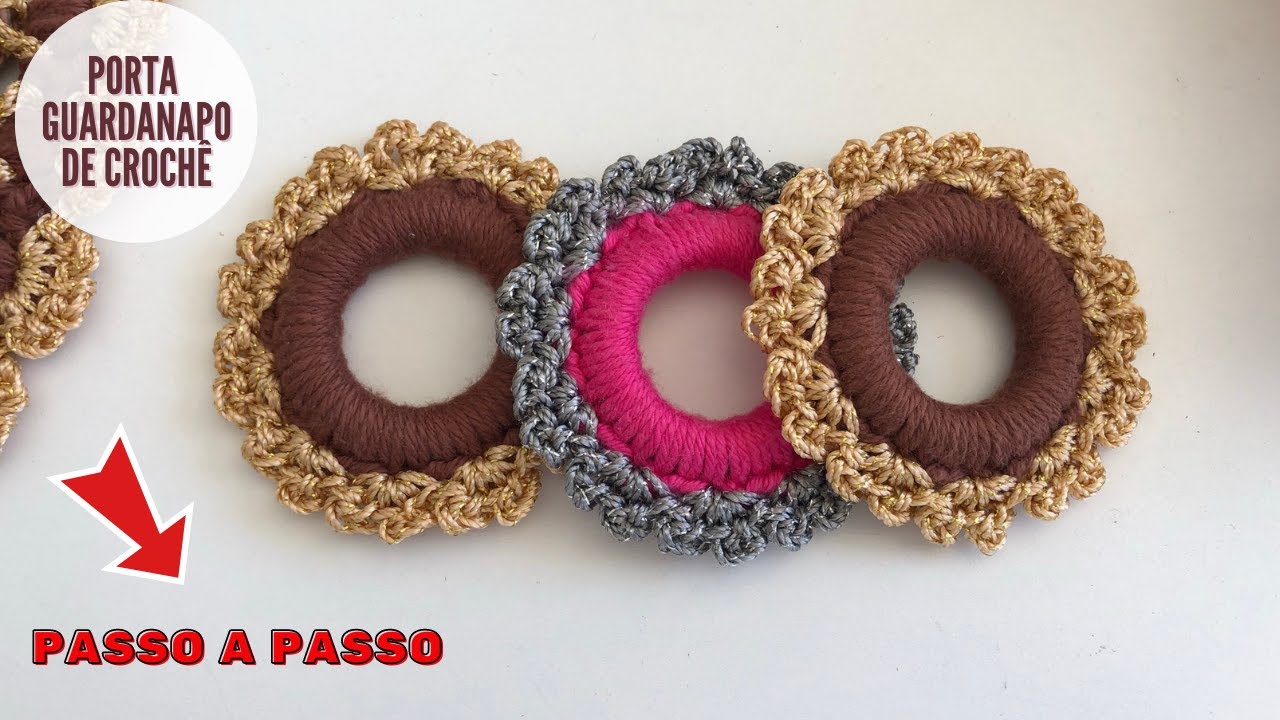 Porta guardanapos de crochê | Jogo americano de crochê | Tutorial | PAP -  Crochet napkin ring - YouTube