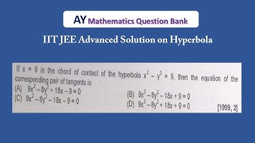 #1999 IIT JEE Advanced Previous Years Problem with Solution | Hyperbola | JEE 1999 Multiple Choice