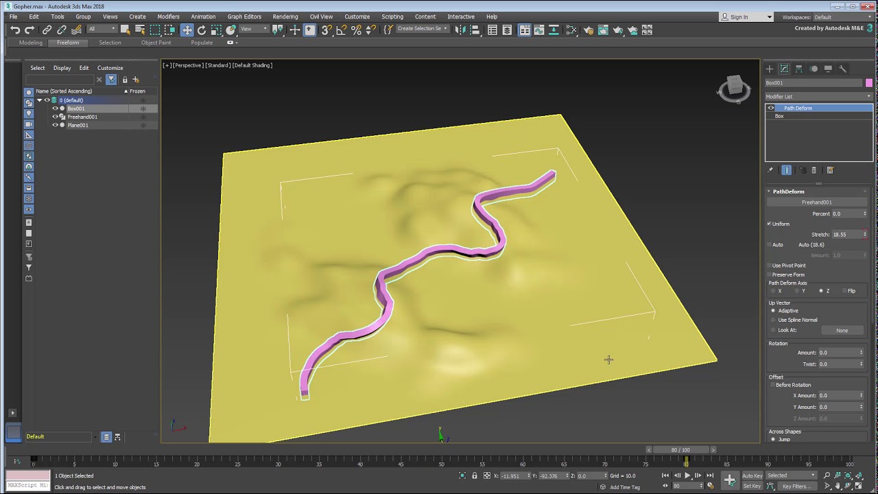 3ds Max Spline Tools - Path Deform - YouTube