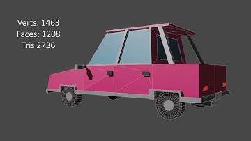 Low poly game-ready stylized car 3D model