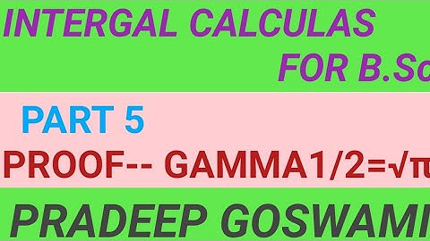 PROOF -- GAMMA1/2=√π   3 July 2020