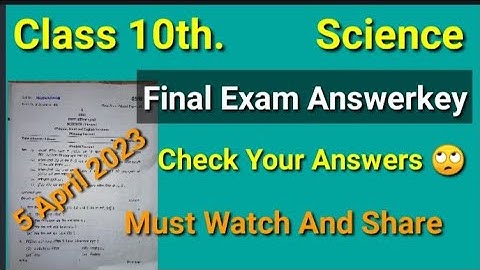 pseb class 10th science final exam answer key #science answer key 10th class final exam 5 April 2023