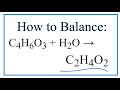 Balancing Chemical Equations