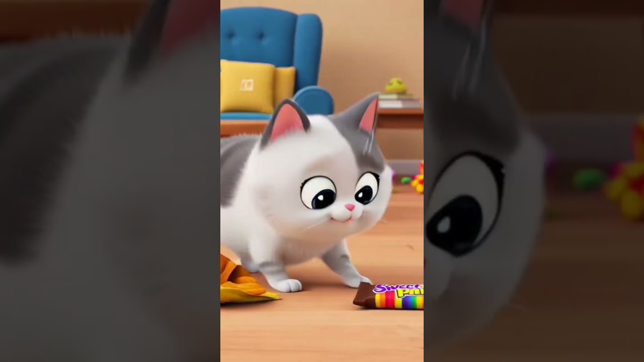 cute cat eat ice junk food|cat sick😷