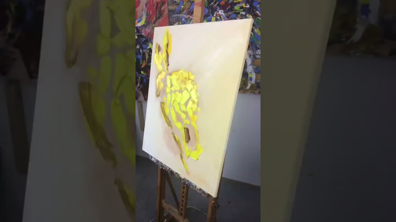 Painting a yellow rabbit 