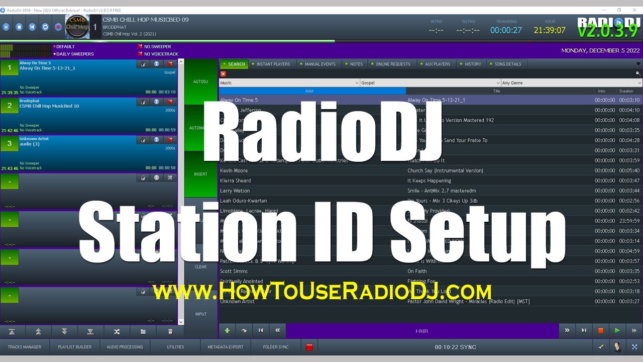 RadioDJ Basic Station ID Setup