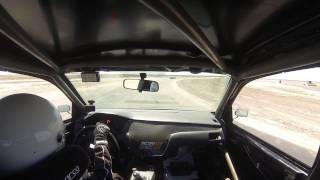 Over-steer in an Evo.