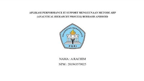 Demo Aplikasi Tugas Akhir UNINDRA | A Rachim - 201943579025