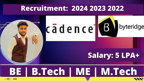 Cadence & Byteridge Off Campus Drive | 2024 2023 2022 Batch | IT Company Jobs