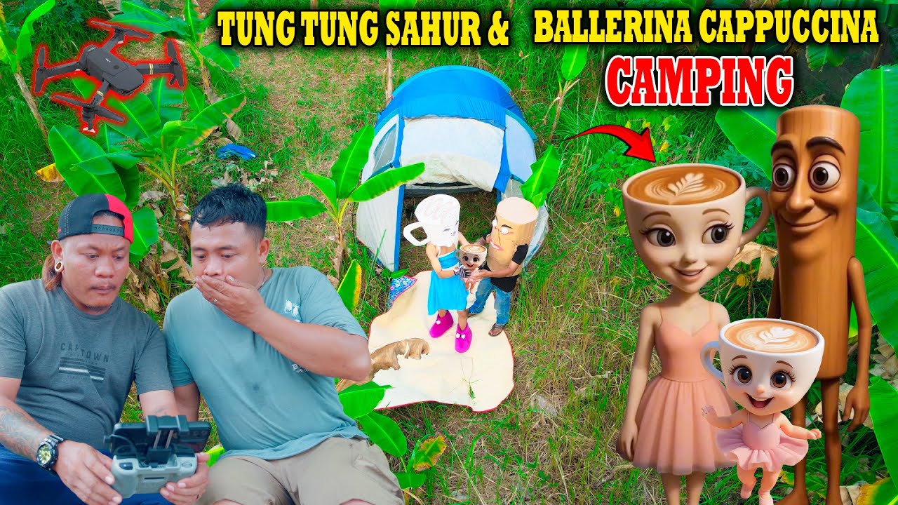 Drone Menangkap Keluarga Ballerina Cappuccina  & Tung - Tung Camping Di Dunia Nyata