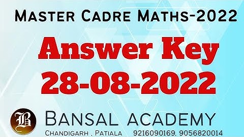 Master cadre complete answer key / paper overview / cut off / Bansal academy