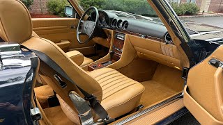 1988 Mercedes-Benz 560Sl In Midnight Bluepalomino 26K Miles Interior Video 82523