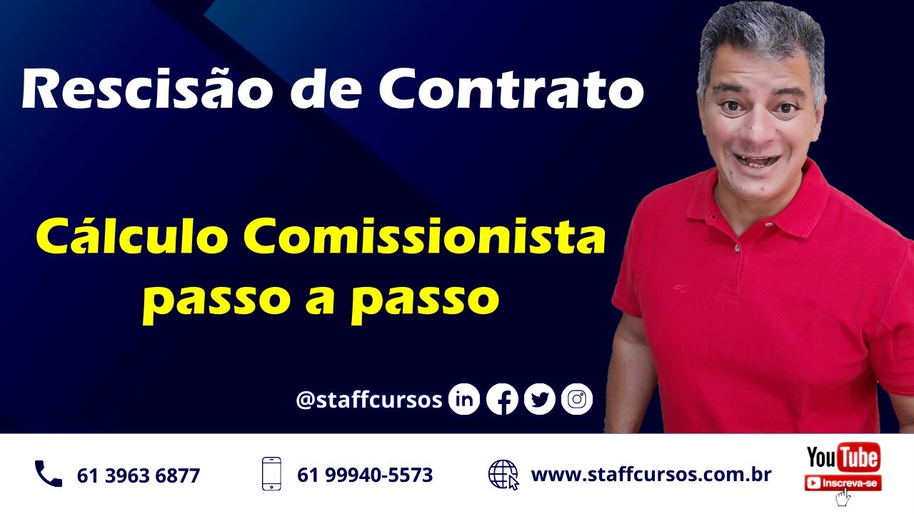 Rescisão de Contrato Comissionista Aviso Indenizado - cálculo #contabilidade #departamentopessoal