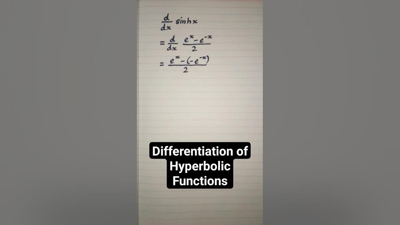 Derivative of sinh x || Differentiation of Hyperbolic Function #maths # ...