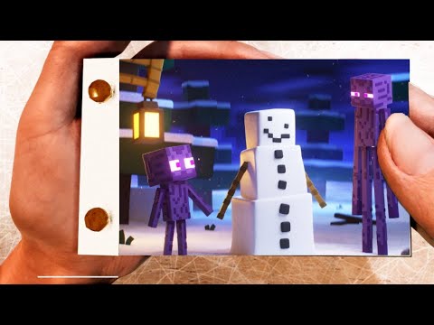 Snowman Attack! Enderman Story Clay Minecraft flipbook