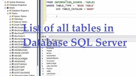 How to get list of all tables in database SQL Server