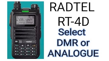Radtel RT4D , Select DMR or ANALOGUE (vfo mode)