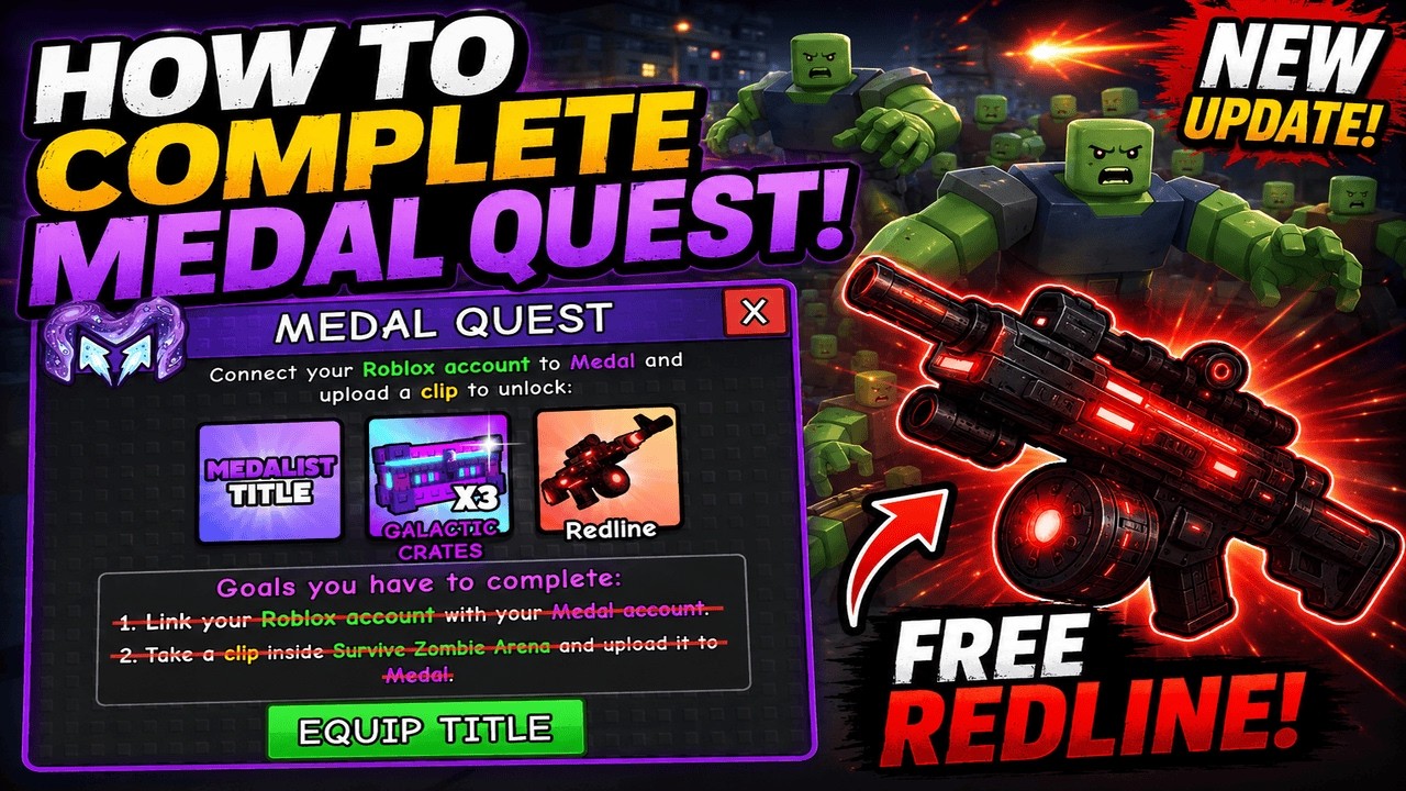 How To Complete Medal Quest | Survive Zombie Arena - YouTube