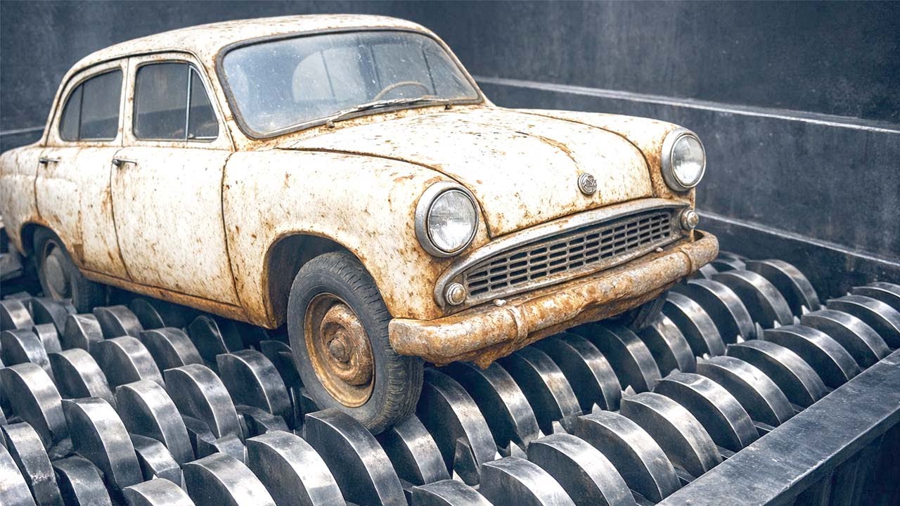 Giant Industrial Shredder Swallows a Car | Insane Metal Destruction