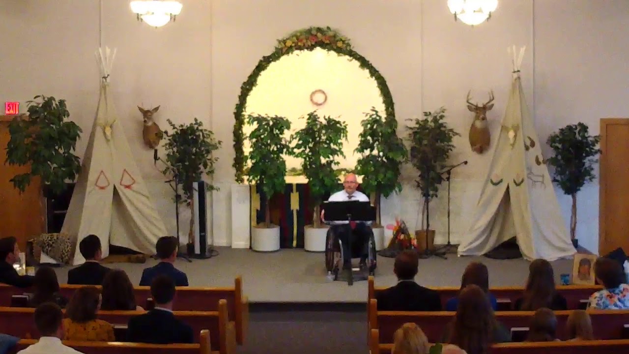 Missionary Dave Yocum Sunday night.