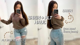 HUGE SHEIN / PRETTYLITTLETHING TRY ON HAUL ( mom jeans, brown tones )