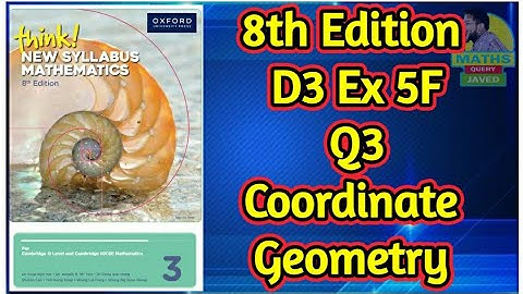 Q3 || Ex 5F || D3-8th Edition || Coordinate geometry