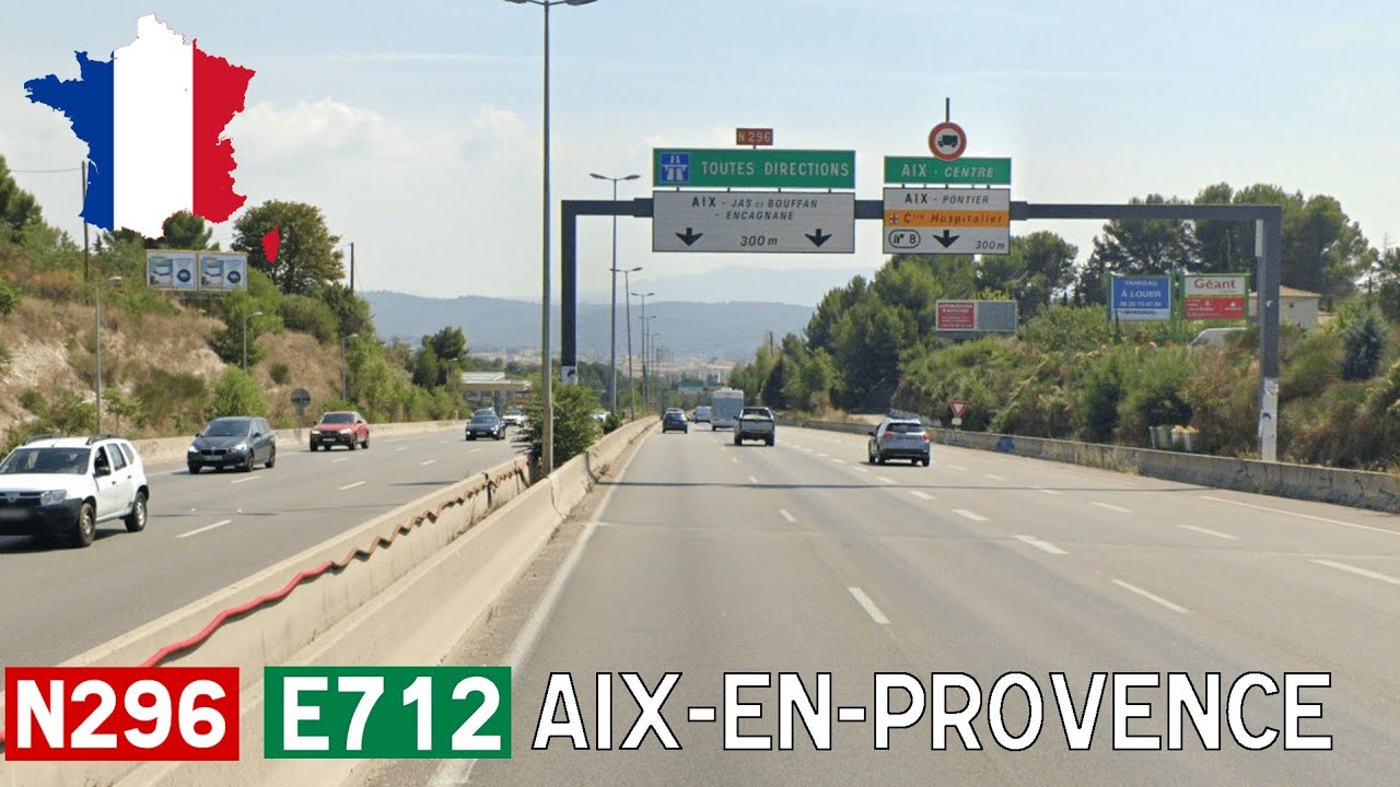 France (F): N296 through Aix-en-Provence  (feat. Véhicule et Transport TZ)