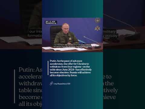 Putin: The offer for Ukraine to withdraw from four regions has effectively become obsolete