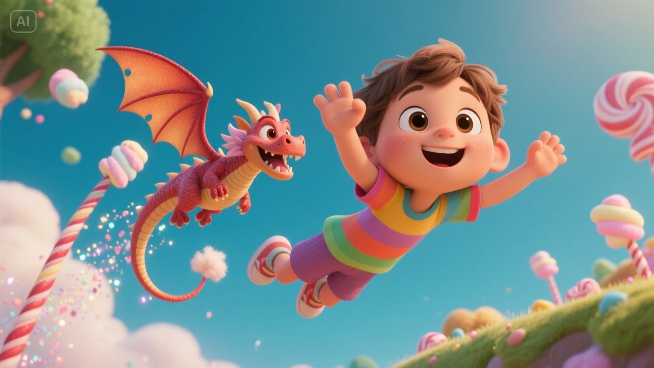 Flying Dragons in Candy Land + More | Sweet Adventure Rhyme for Kids