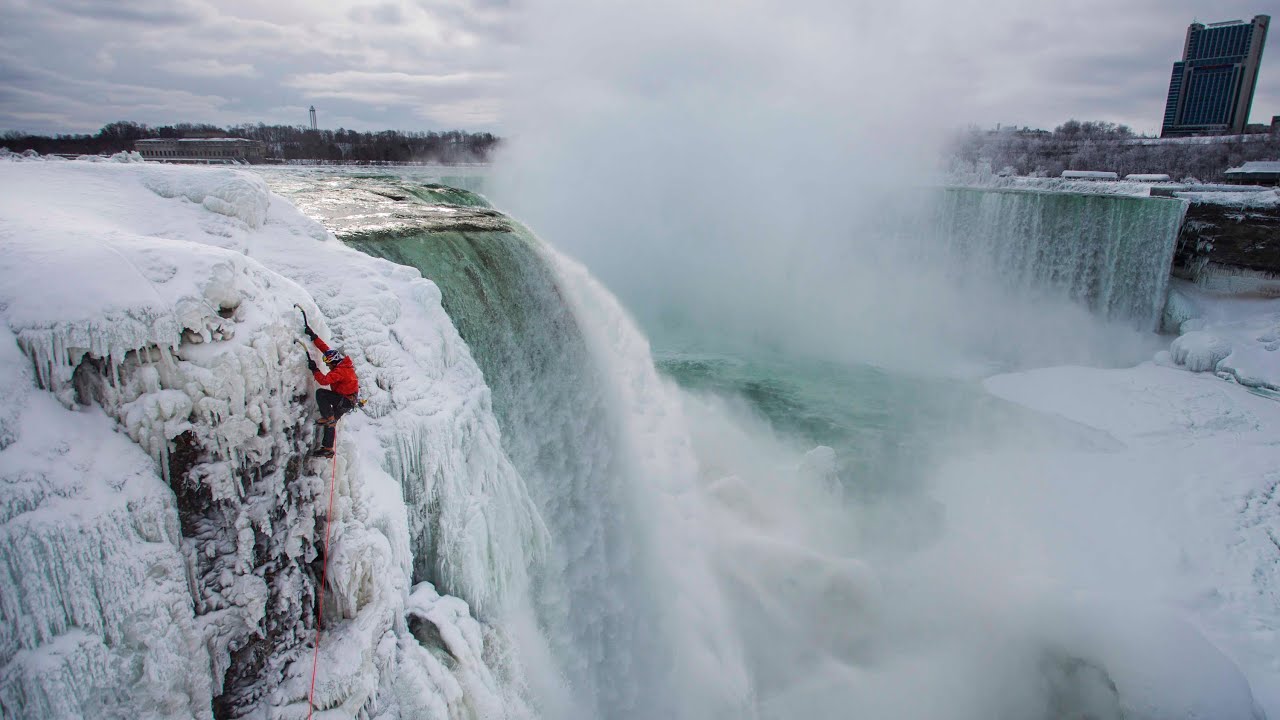 Will Gadd s Historic Climb Up Frozen Niagara  Falls  YouTube