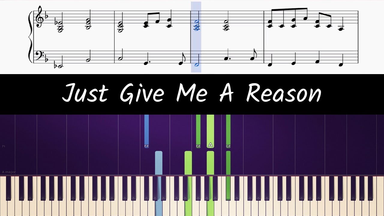 How to play piano part of Just Give Me A Reason by Pink and Nate Ruess