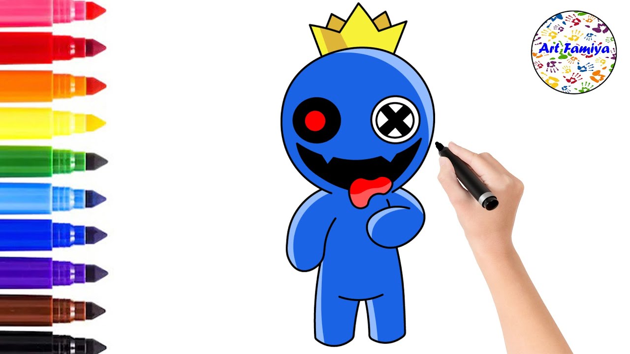 Rainbow Friends 🌈 How To Draw Withered Blue 