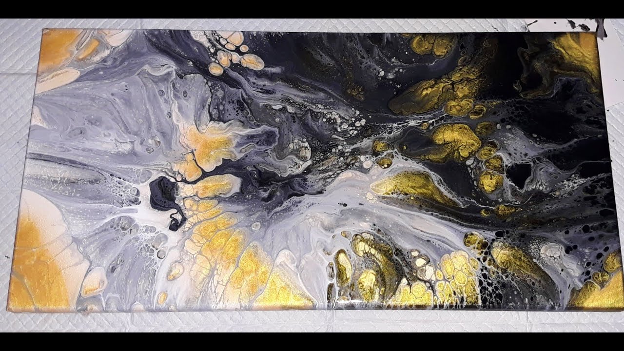 #8 Unity - Black and White Acrylic Pour Painting Dutch Pour and Bloom ...
