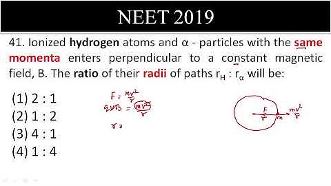 Ionized hydrogen atoms and α - particles with the same momenta enters perpendicular
