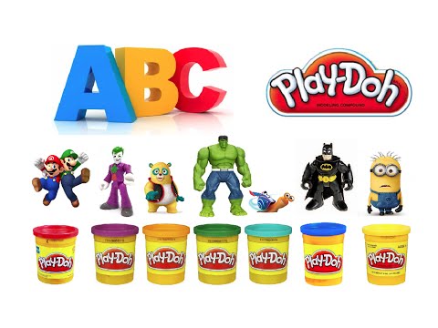 ABC Alphabet Childrens Super Hero Play Doh Smash Marvel DC Batman Hulk Minions
