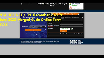 NTA UGC NET / JRF December 2021 & June 2022 Merged Cycle Online Form 2022