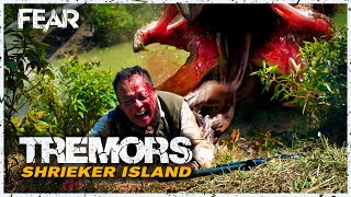 The Queen Graboid Eats The Big Game Hunters | Tremors: Shrieker Island (2020) | Fear