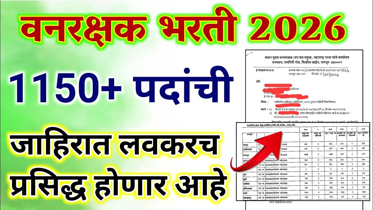 वनरक्षक भरती 2026🌳 | 1000+ जागांची जाहिरात लवकरच 🎉 | vanrakshak bharti update maharashtra 2026