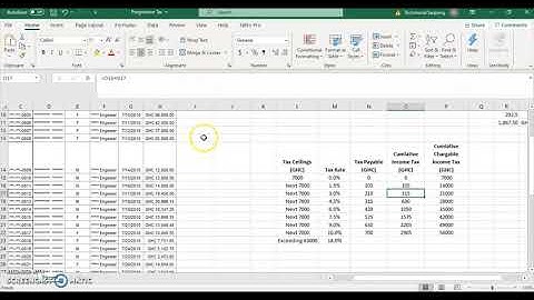 PROGRESSIVE TAX IN EXCEL USING IF AND