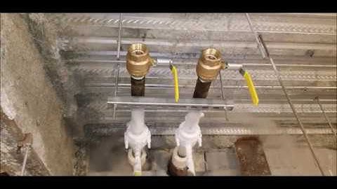 Chill water and heater hot water line freezes in order to reroute lines