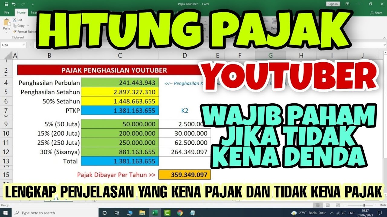 Cara menghitung Pajak Youtuber dari Google Adsense