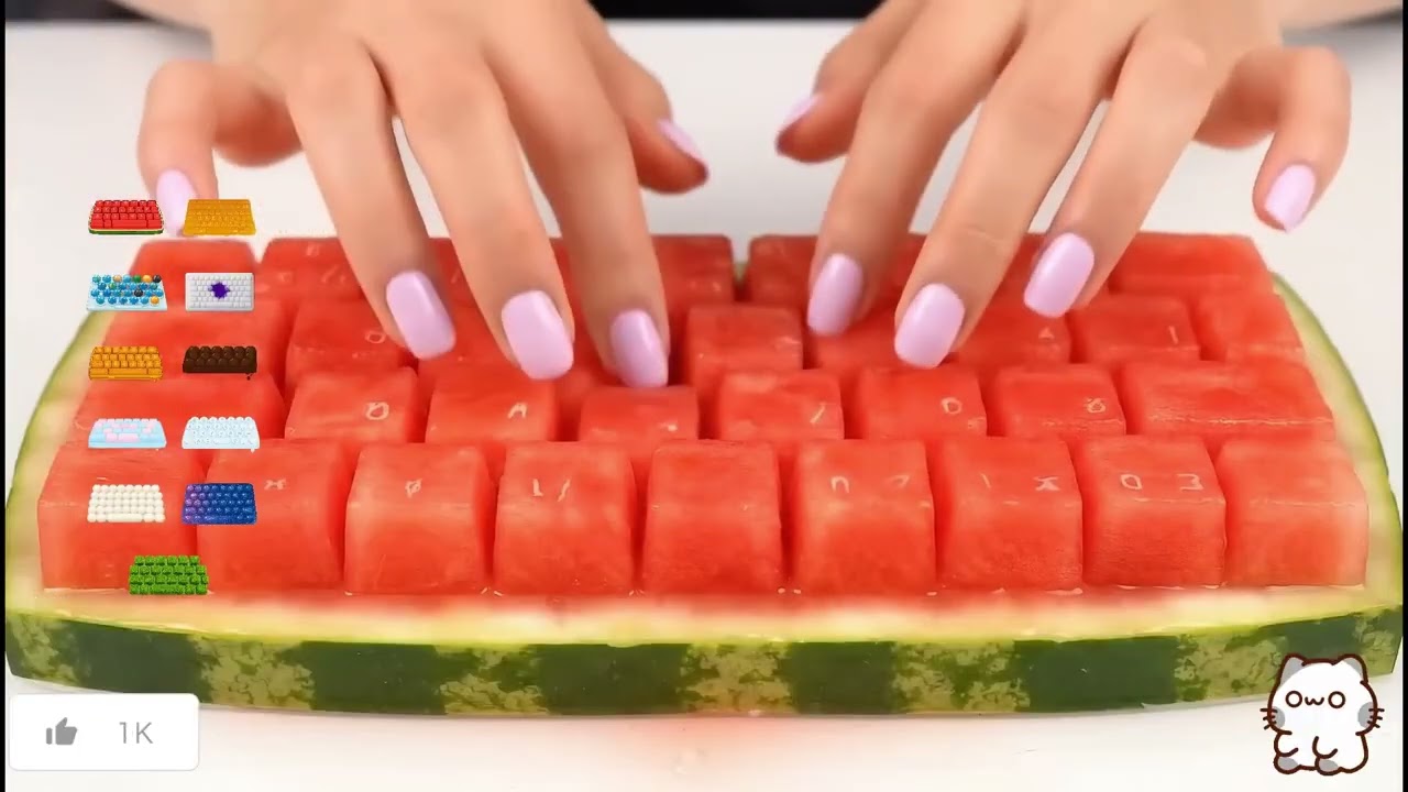 💢💥 Freshly Squeezed Keyboard ASMR | AI Typing on Real Fruits 💢💥 (Super Crisp) #10