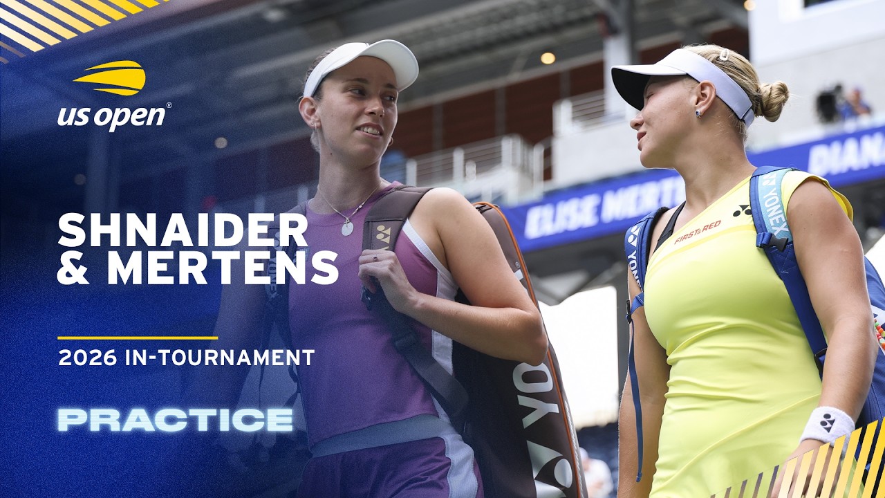 LIVE | Dania Shnaider & Elise Mertens | Practice Session | 2026 US Open