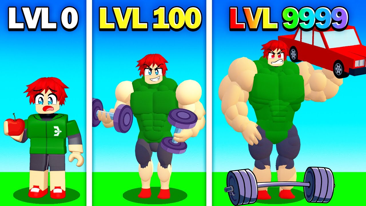 O NOOB FRACO QUE TREINOU PRA FICAR FORTE E GIGANTE NO ROBLOX…