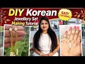 DIY Korean Jewellery Set 🎀 Easy Handmade Pearl Set Tutorial #necklace #diyearrings #diy 